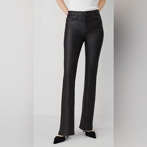 Ann Taylor Boot cut coated black jeans